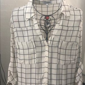 Button up V neck with collar